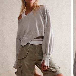 Free people cropped Camden sweatshirt